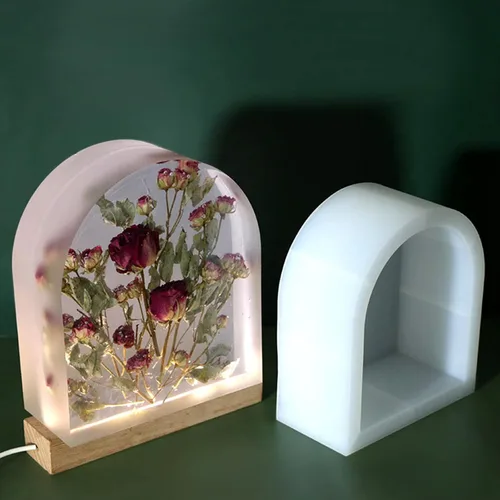 Miniatura 7 de Molde de resina de arco, sujetalibros Moldes de resina para preservación de flores, arte de resina, fundición de arte de bricolaje, luz nocturna