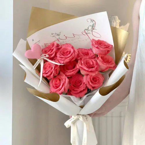 Miniatura 4 de BBJ WRAPS Papel de regalo de ramo de flores doradas, papel de regalo de flores impermeable, envolturas florales coreanas para arreglos florales