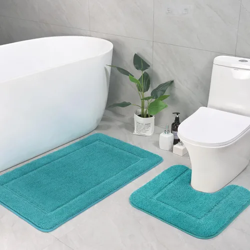 Miniatura 10 de LOCHAS Juego de Alfombras de Baño Beige, Juego de Alfombras de Baño Suaves de 2 Piezas, Tapete de Inodoro en Forma de U de 20x20 y Alfombras de Baño