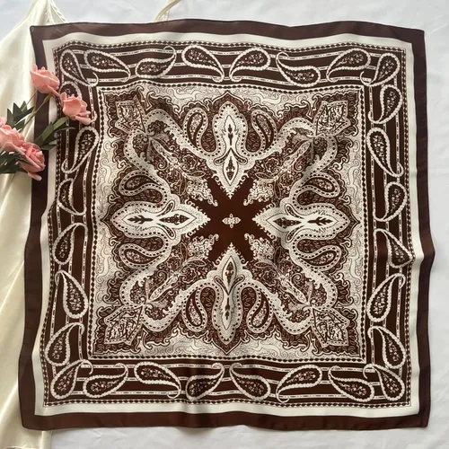 Miniatura 65 de FONYVE - Pañuelo de satén sedoso de tamaño mediano para mujer, cuadrado, 27.5 x 27.5 pulgadas