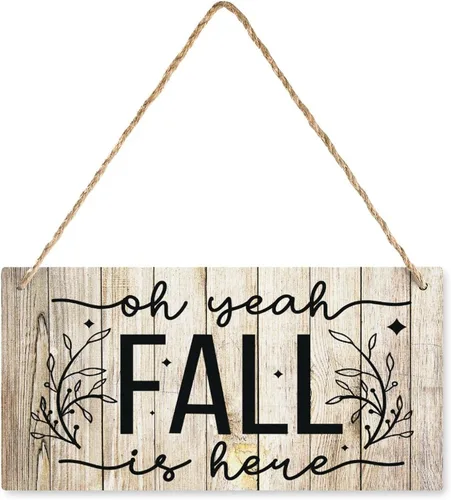 Miniatura 13 de Letrero de madera con texto en inglés "Its Fall Yall", decoración rústica para colgar en la puerta de otoño, decoración de porche para el hogar