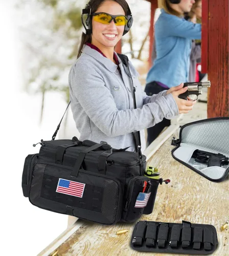 Miniatura 6 de Bolsa grande táctica para pistola de campo de tiro con 2 estuches para pistolas de diferentes tamaños