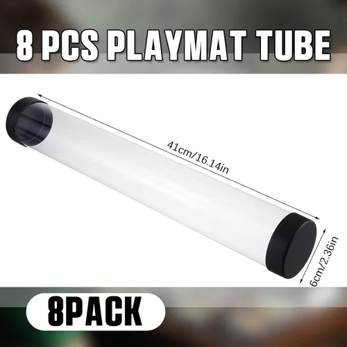 Miniatura 2 de Barydat 2 piezas Tubo de tapete redondo compatible con soportes de tapete de juego MTG, tubo de 41 cm para almacenamiento de cartas de juego, tubo