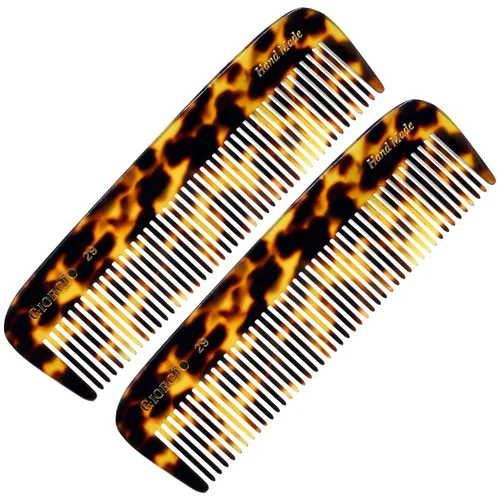 Miniatura 14 de Giorgio G29 - Peine de bolsillo de dientes finos Grahpite negro para hombres, peine alisador para el cuidado diario del cabello, bigote y barba