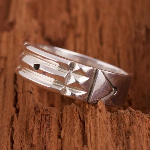 Miniatura 2 de NOVICA Artisan Handmade .925 Sterling Silver Band Ring Artisan Crafted Atlantis from Peru 'Atlantis Power