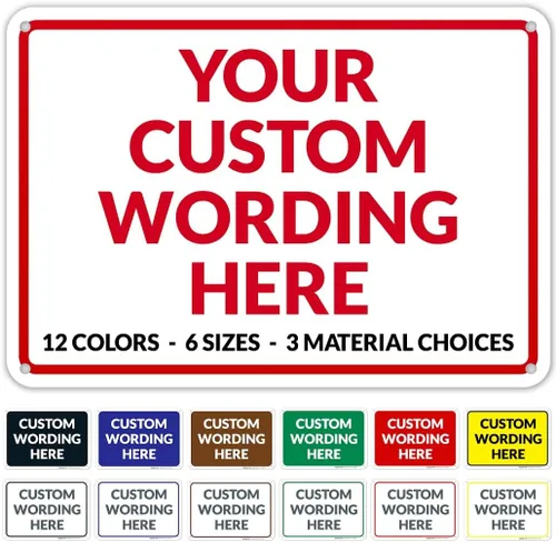 Miniatura 81 de Letrero personalizado, letreros de metal personalizados, personalizable para oficina, negocio, lugar de trabajo, oficina, hogar, letreros de entrega