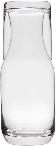 Miniatura 13 de Lily's Home Jarra de agua nocturna con vaso, boquilla fácil de verter para uso sin ensuciar en dormitorio, baño o cocina, taza de uso como tapa