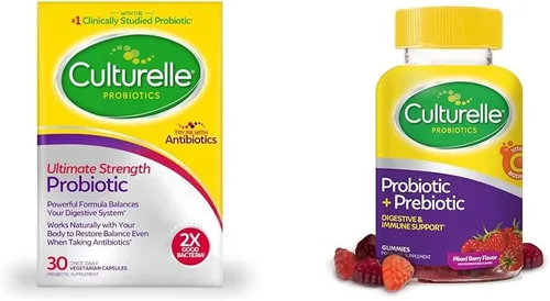 Culturelle Ultimate Strength Probiotic 20 mil millones de UFC + gomitas probióticas diarias 52 unidades para la salud digestiva e inmunológica