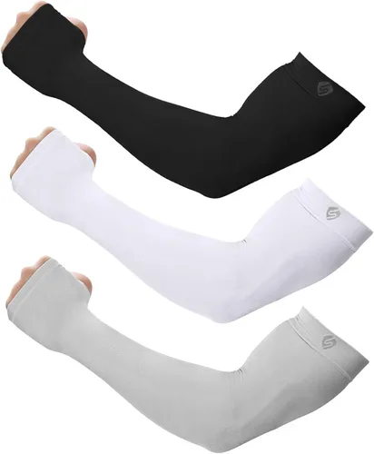 Miniatura 24 de Mangas para brazo, para hombres o mujeres. Para calentar o refrescar. Guantes de Compresión con factor de protección de los rayos ultravioleta UPF