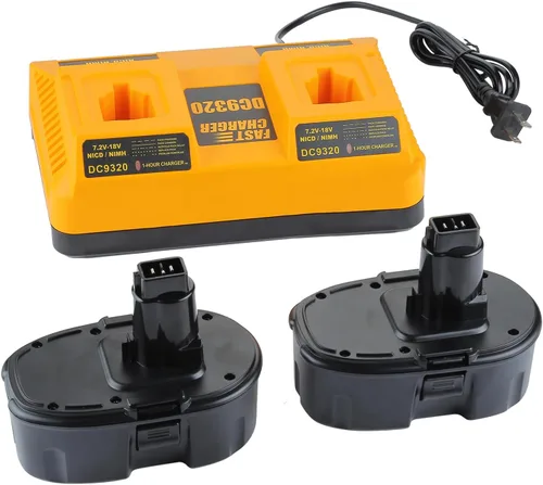 Miniatura 7 de Paquete de 2 baterías de repuesto de 4.5 Ah 18V para Dewalt DC9096 DC9099 DC9098 DW9095 DW9096 y cargador dual DC9320 compatible con cargador