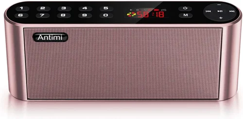 Miniatura 6 de Antimi Altavoz Bluetooth con reproductor de radio FM, reproductor MP3, altavoz estéreo portátil inalámbrico con controladores de altavoces
