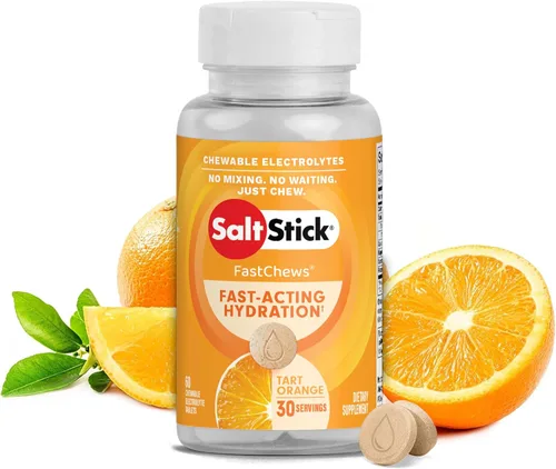 SaltStick FastChews Electrólitos | 60 tabletas de electrolitos masticables | Tabletas de sal para corredores y nutrición deportiva de resistencia |