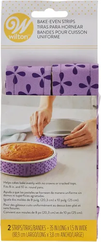 Miniatura 3 de Wilton Bake-Even - Tiras para pasteles horneados uniformemente, juego de 2 piezas, espátula de tela y glaseado, 13 pulgadas, espátula para pastel