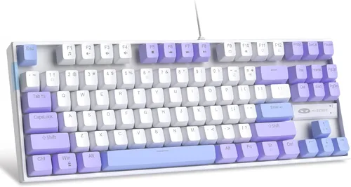 Miniatura 9 de MageGee LIGHT87 - Teclado cremoso con cable, 80% de juntas intercambiables en caliente RGB retroiluminados para juegos con amortiguación de sonido