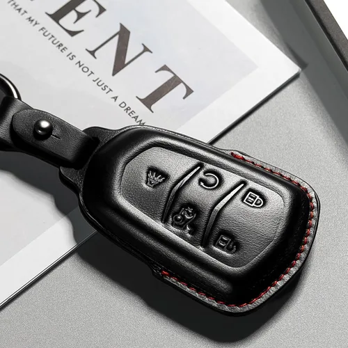 Miniatura 6 de Funda de cuero para llavero de Cadillac con funda protectora para llave de coche ATS CT6 CTS XTS XT4 XT5 XT6 accesorios