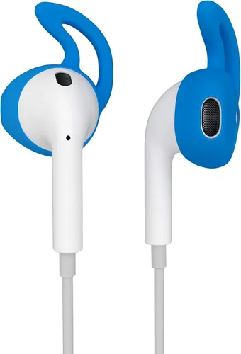 Miniatura 3 de D & K Exclusives Puntas de gancho para auriculares [7 pares] Geles antideslizantes de silicona suave para auriculares, negro, blanco, rojo, naranja