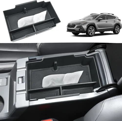 Miniatura 13 de Organizador de Consola Central de 2 Capas para Crosstrek 2024 2025 2026, Bandeja de ABS Duradera para Subaru Crosstrek Negro (A) 2 capas