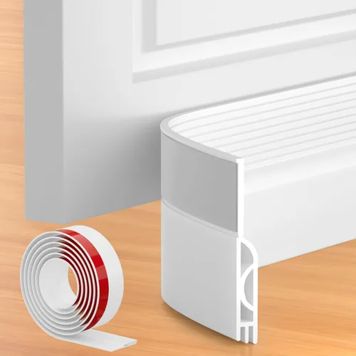 Tope de Corriente de Puerta, Barrido de Puerta Ajustable para la Parte Inferior de la Puerta, Relleno de Espacio Bajo la Puerta para Puertas Blanco