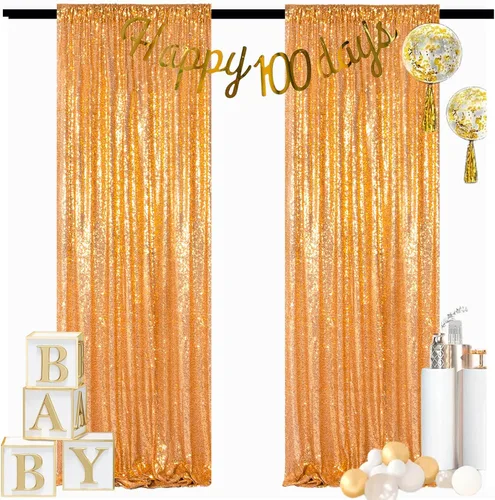 Miniatura 33 de ShinyBeauty PHOTOBOOTH - Fondo de tela de lentejuelas, telón de fondo de boda, telón de fondo óxido, cortinas de lentejuelas, cortinas de Negro