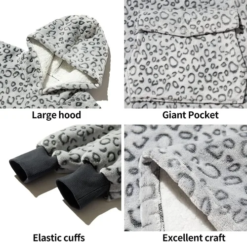 Miniatura 4 de Krifey Manta con capucha de sherpa de gran tamaño como regalo de cumpleaños para mamá, mujer, novia, hombre, acogedora sudadera con bolsillo gigante