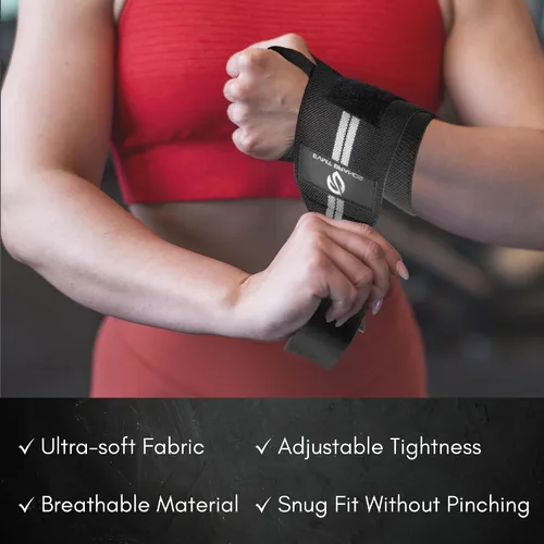 Miniatura 6 de EVMT Premium Wrist Wraps for Weightlifting Durable Lifting Straps for Enhanced Wrist Support Perfect for Strength Training, Gym Workouts &