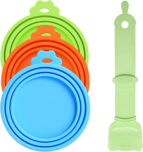 Miniatura 6 de Paquete de 4 Tapas de Latas de Comida para Mascotas de Silicona para Comida de Perros y Gatos