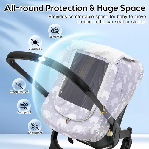 Miniatura 3 de Funda de asiento de automóvil para bebé, funda de asiento de automóvil infantil cálida de visón para niñas y niños, funda universal para asiento