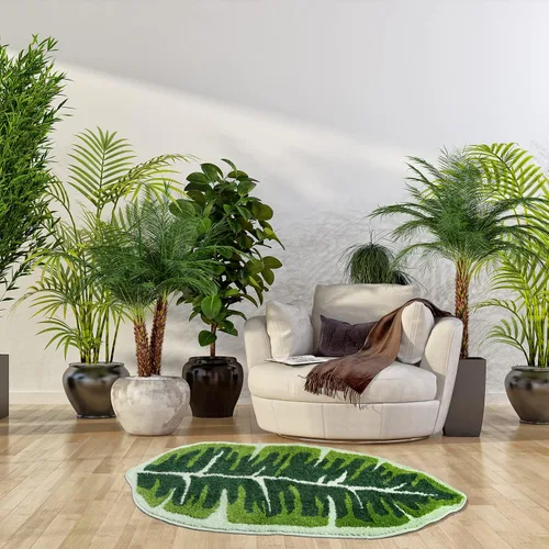Miniatura 7 de Leaf - Alfombra de baño para niños, pequeña, bonita, alfombra de baño para guardería, alfombra larga antideslizante para dormitorio, habitación