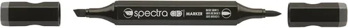 Miniatura 15 de AD Marker Chartpak Spectra, Tri-Nib y cepillo de doble punta, blanco antiguo, 1 cada uno (S092AD)