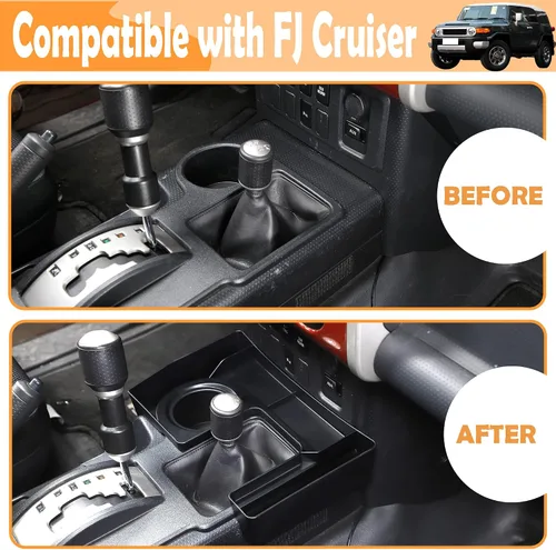 Miniatura 2 de Caja de almacenamiento en forma de U para transmisión de auto ABS Compatible con Toyota FJ Cruiser 2007-2021, bandeja de almacenamiento