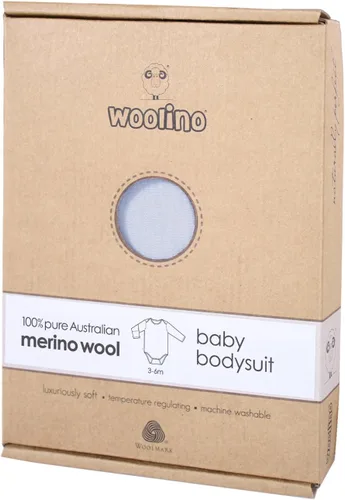 Miniatura 4 de Woolino Body unisex de manga larga para bebé, cuello sin etiquetas, 100% lana merino superfina