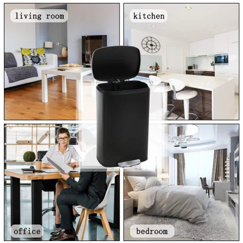 Miniatura 6 de Dkelincs Bote de basura de acero inoxidable de 13 galones con sensor de movimiento automático para cocina, bote de basura de alta capacidad sin
