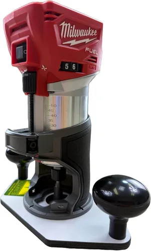 Woodhaven 8371 Placa base para fresadora Trim/Compact/Palm con agujero para broca de 2 pulgadas para fresadoras compactas Milwaukee M18 Fuel,