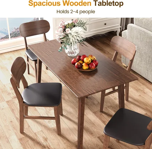 Miniatura 4 de FansaFurn Mesa de comedor rectangular de granja para 2-4 personas, mesa de cocina pequeña de madera maciza, mesa de comedor moderna para comedor