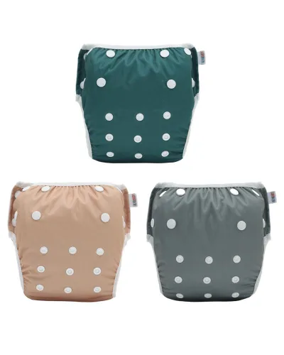 Miniatura 10 de Alva, Pañales de bebé para nadar, paquete de 2 unidades, talle único, reutilizable, lavable y ajustable de 0 a 36 meses. Tamaño de 10 a 40 lbs