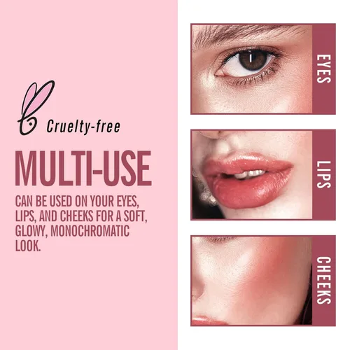 Miniatura 4 de KIMUSE Trío de Barras Múltiples para Maquillaje Facial, Barra de Rubor en Crema para Mejillas y Labios, Barra de Contorno e Iluminador de Maquillaje