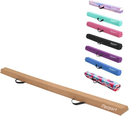 Miniatura 13 de FBSPORT Viga de Equilibrio de 8 pies/6 pies: Equipo de Gimnasia de Suelo Plegable para Niños y Adultos, Base de Goma Antideslizante, Viga