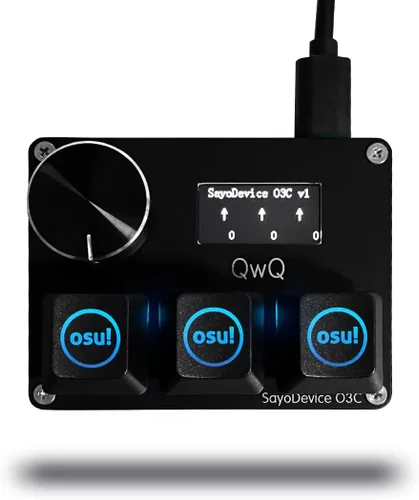 Miniatura 8 de BTXETUEL SayoDevice OSU O3C Interruptores Hall de activación rápida con interruptores lineales magnéticos, teclado con perilla y pantalla, copiar