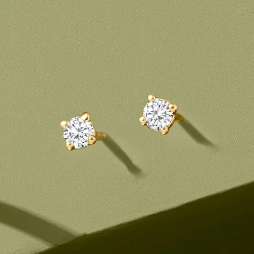 Miniatura 4 de RS Pure by Ross-Simons Aretes de diamantes de 0,10 qt. t. en oro de 14 kt, Diamante, Diamante