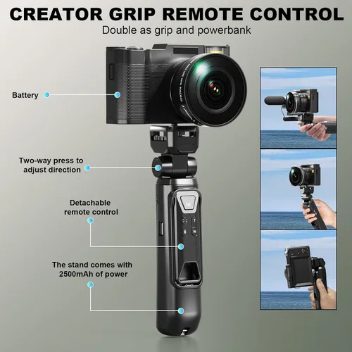 Miniatura 4 de Cámaras digitales de 48 MP para fotografía, cámara de video 4K para vloggers, cámaras de pantalla abatible de enfoque automático para fotografía