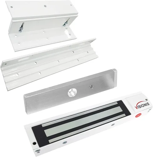 Miniatura 5 de Visionis FPC-5192 Cerradura electromagnética interior de 600 libras con soporte L y Z de 600 libras para puerta de entrada Maglock de control