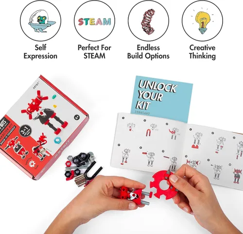 Miniatura 3 de The Off Bits ArtBit - Juego de construcción de juguetes robot, ideas educativas para regalos de Pascua, kit de aprendizaje de actividades STEM, kit