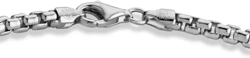 Miniatura 2 de Miabella Collar de cadena redonda de plata de ley 925 sólida italiana de 0.138in cuadrado de eslabones Rolo para mujeres y hombres, 16, 18, 20, 22