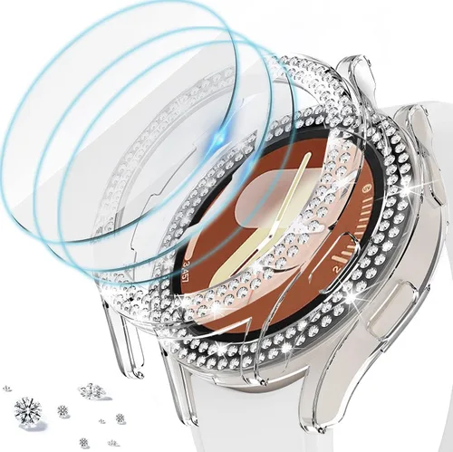 Miniatura 128 de DEALELE Paquete de 1 + 3 fundas y protector de pantalla compatible con Samsung Galaxy Watch FE / 5/4 de 1.575 pulgadas, funda protectora