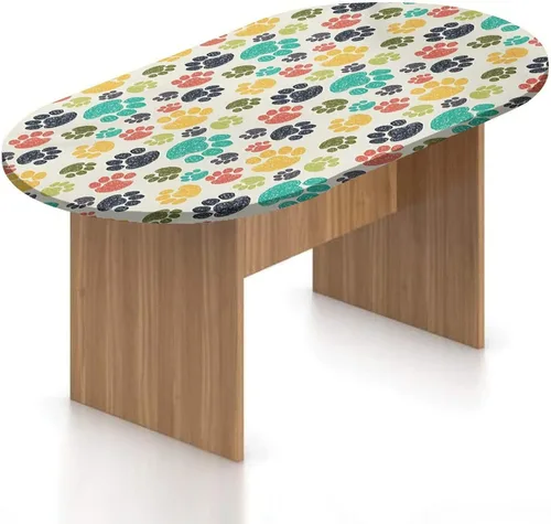 Miniatura 18 de Mantel ajustable ovalado de poliéster con borde elástico, para amantes de los perros, pastor austratliano con estampado de mastín italiano, se