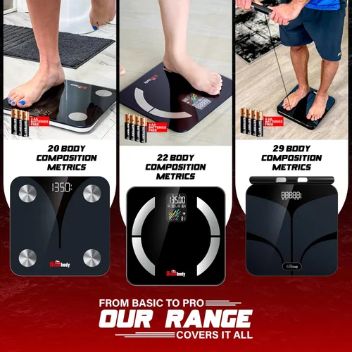 Miniatura 8 de Báscula inteligente para peso corporal, 20 métricas de composición corporal que incluyen edad corporal, masa muscular y grasa subcutánea, báscula