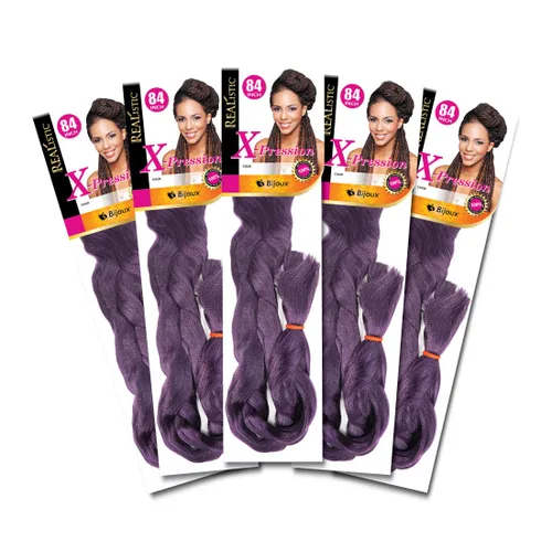 Miniatura 88 de Realistic Trenza original X-Pression 84 pulgadas 100% Kanekalon (paquete de 3, 1) M-61XPRES84