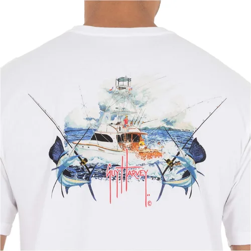 Miniatura 3 de Guy Harvey Billfish Collection - Camiseta de manga corta con bolsillo para hombre, PARENT