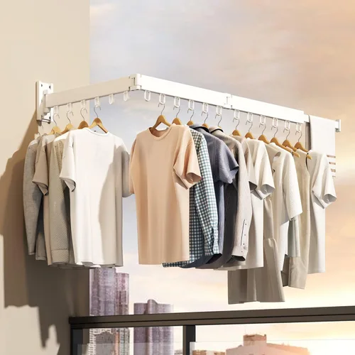 Miniatura 3 de Estante de Secado de Ropa HEILAIYI,Estante de Secado de Lavandería,Estante de Ropa Montado en la Pared,Estante de Lavandería Montado