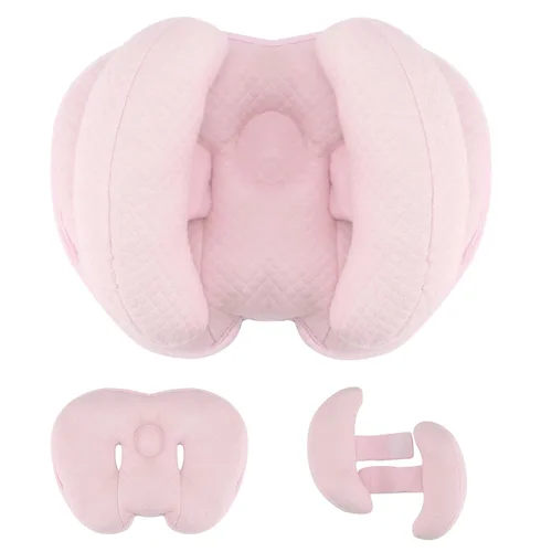 Miniatura 2 de KAKIBLIN Almohada de cabeza para bebé, almohada de cuello de plátano 2 en 1 para bebé, almohadas de cuello para bebés para la silla de paseo, Rosa